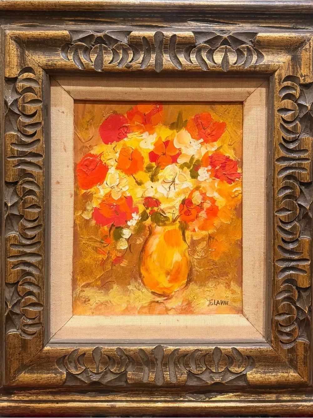 Sergey Slavin (b. 1955), Untitled, Floral Still-Life Oil Painting on Board